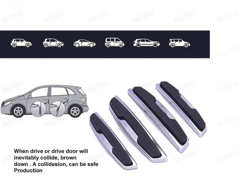 MIZZEO Car Door Protector (Design - Static - Grey & Chrome) Car Side Door Edge Guards Compatible with Maruti Suzuki Celerio X (2018) - Image 3
