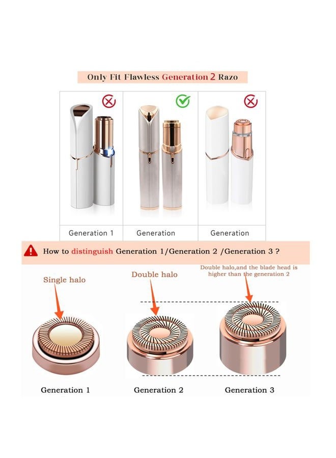BECHY Women Facial Hair Remover Replacement Heads Gen 2 for Finishing Touch Flawless,Double Halo Face Razor Replacement Heads for Flawless Painless Face Hair Remover Tool - Image 2
