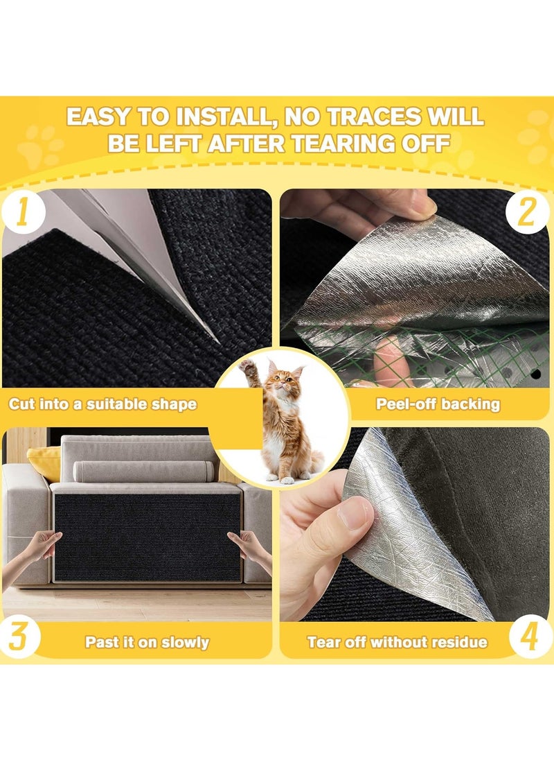 Neox - Cat Scratcher, Cat Scratching Pads, 39.37" x 23.6", Cuttable Cat Scratching Mat, Self-Adhesive, Cat Tree Shelves, Replacement Pad for Cat Tree Shelves, Sofa Furniture Protector cat accessories - Image 1