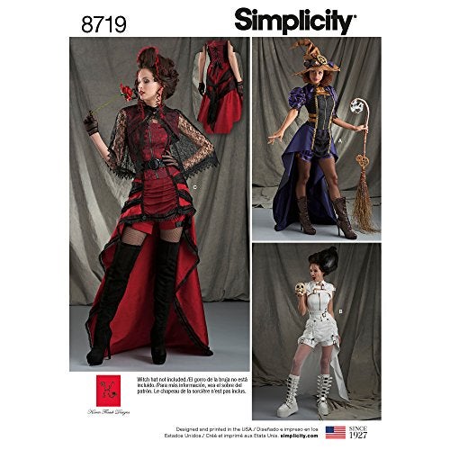 Simplicity 8719 Women's Gothic Steampunk Costume Sewing Patterns Sizes, 6-14 - Image 1
