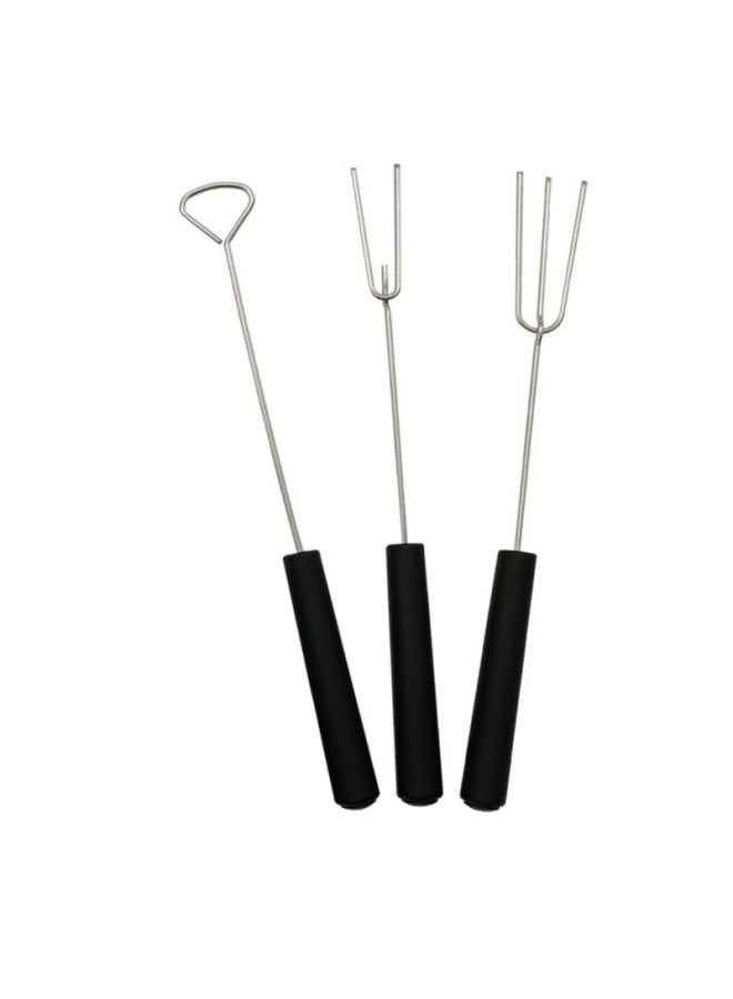 304 Stainless Steel Chocolate Fork Cheese Hot Pot Fork Kitchen Oven Dip Fork Cheese Fork Fruit Fork Baking Gadget-Color:Small Circle - Image 5
