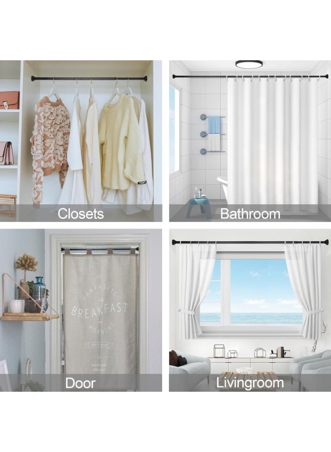 السيميا قضيب ستارة دش قابل للتعديل تلسكوبي 70-100 سم قضيب ستارة قابل للتمديد مع زنبرك مانع للانزلاق عمود دش لتعليق الملابس للحمام، نافذة، مطبخ، خزانة، سهل التركيب بدون حفر - Image 4