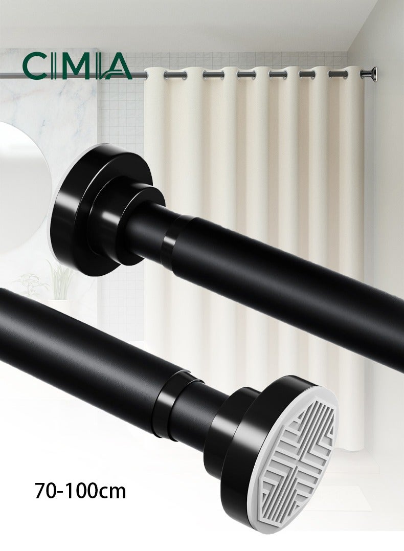 السيميا قضيب ستارة دش قابل للتعديل تلسكوبي 70-100 سم قضيب ستارة قابل للتمديد مع زنبرك مانع للانزلاق عمود دش لتعليق الملابس للحمام، نافذة، مطبخ، خزانة، سهل التركيب بدون حفر - Image 1