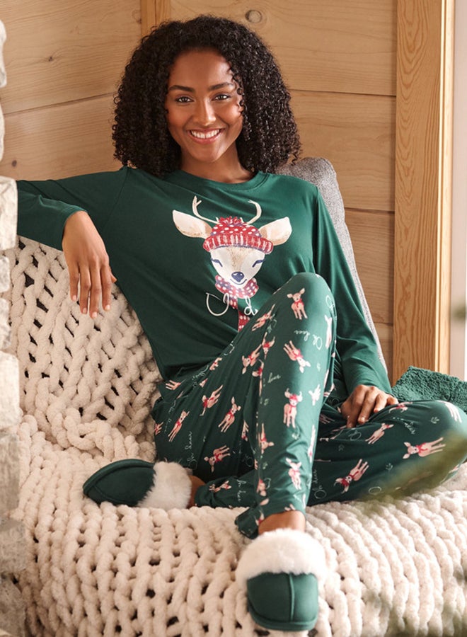La Vie en Rose Deer Print Super Soft Pajama Pants - Image 5