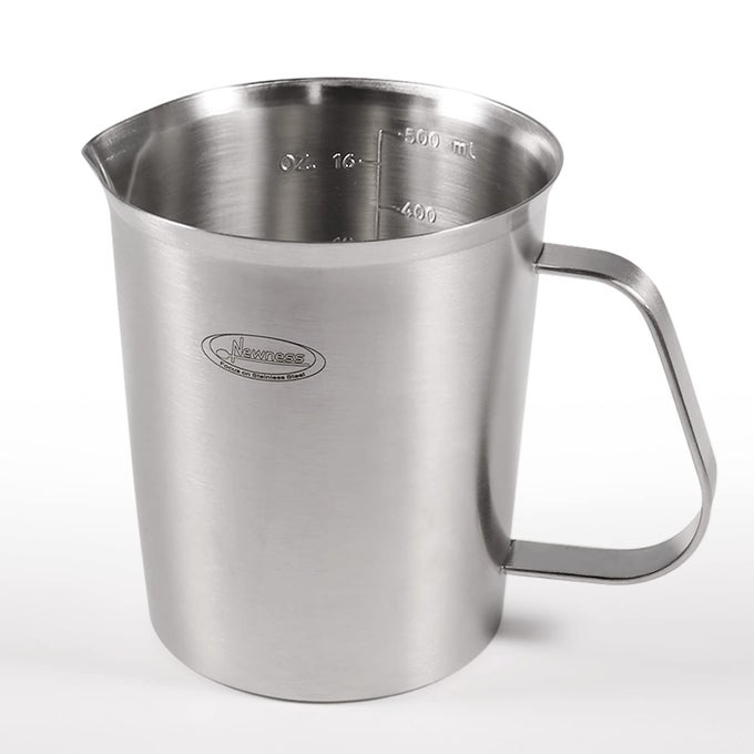 STAINLESS STEEL MEASURING CUP METAL MEASURING CUP WITH HANDLE UPGRADED 3 MARKING INCLUDING CUPMLOUNCE SCALE 16 OUNCES 05 LITER 2 CUP