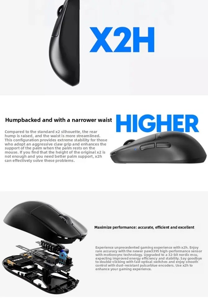 بولسار ماوس Pulsar X2H Lightweight Wireless Gaming Mouse, PAW3395 Sensor, Symmetrical Low Latency Design, for PC Esports - Image 3