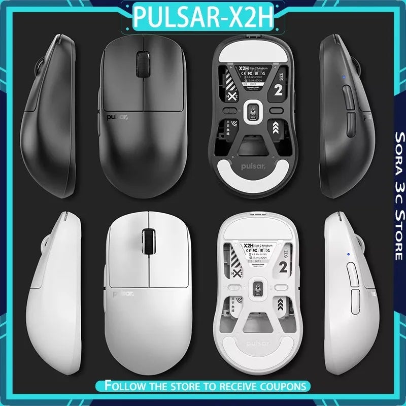 بولسار ماوس Pulsar X2H Lightweight Wireless Gaming Mouse, PAW3395 Sensor, Symmetrical Low Latency Design, for PC Esports - Image 2