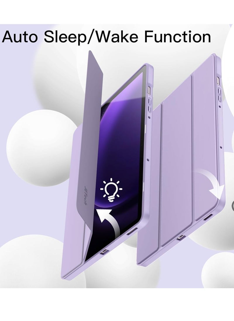 SmartGrist Case for Samsung Galaxy Tab S9 FE 10.9-Inch – Soft TPU Tri-Fold Stand Protective Cover with S Pen Holder, S Pen Charging Support, Auto Wake/Sleep (Light Purple) - Image 5