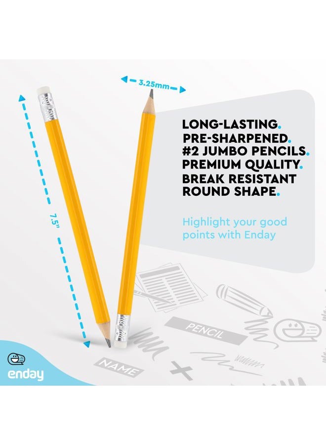 Emraw Pre Sharpened Round Primary Size No 2 Jumbo Pencils for Preschoolers, Elementary Kids - Pack of 8 Premium Fat Pencils - Image 5