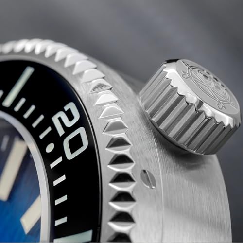 ADDIESDIVE 1000 M Waterproof Automatic Dive Watch NH35 Movement Synthetic Sapphire Mens Watch Blue 3D Wave Ripples - Image 4