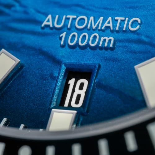 ADDIESDIVE 1000 M Waterproof Automatic Dive Watch NH35 Movement Synthetic Sapphire Mens Watch Blue 3D Wave Ripples - Image 2