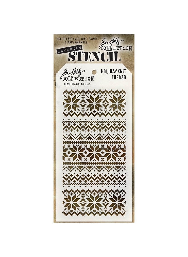 Stampers Anonymous Tim Holtz Layered Stencil 4.125"X8.5" Holiday Knit - Image 1