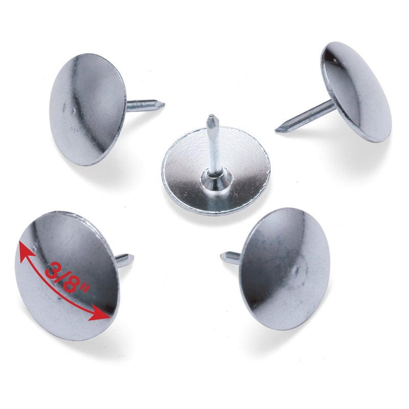 Officemate Steel Thumb Tacks, 3/8 Inch Head, Silver, Box of 100 (92912) - Image 2