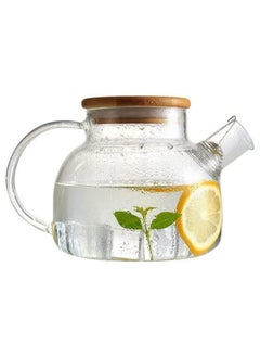 MIBRU Glass Stovetop Safe Clear Teapot with Removable Infuser with Bamboo Lid for Loose Leaf and Blooming Tea Coffee Tea Herbal Drinks Glass Pot 1000ML  - Image 4