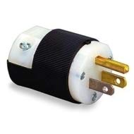 Hubbell HBL5266C Plug, 15 amp, 125V, 5-15P, Black/White - Image 2