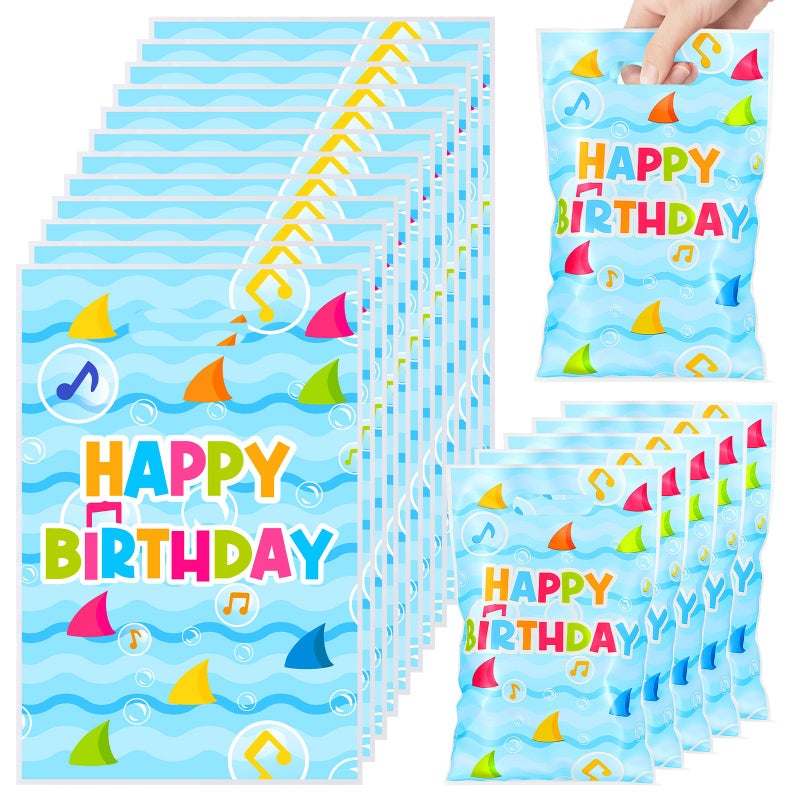 Eccliy 30 Pcs Birthday Party Favors Bags Animation Cartoon Party Supplies Candy Gift Bags With Handles(Shark Theme) - Image 1