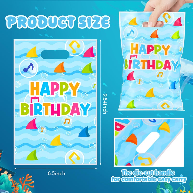Eccliy 30 Pcs Birthday Party Favors Bags Animation Cartoon Party Supplies Candy Gift Bags With Handles(Shark Theme) - Image 3