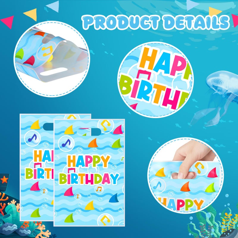 Eccliy 30 Pcs Birthday Party Favors Bags Animation Cartoon Party Supplies Candy Gift Bags With Handles(Shark Theme) - Image 4