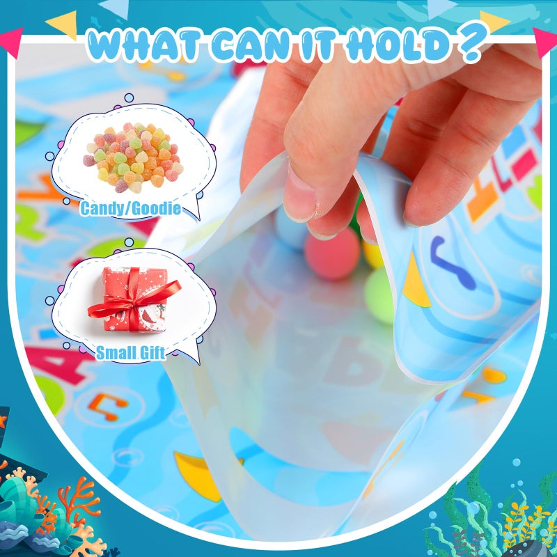 Eccliy 30 Pcs Birthday Party Favors Bags Animation Cartoon Party Supplies Candy Gift Bags With Handles(Shark Theme) - Image 5