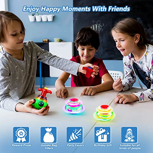 TOYANDONA 3Pcs Spinning Top Toys, LED Light Up Flashing Music Spinning Tops for Kids Gifts Birthday Party Favors Goodie Bag Fillers（Random Color - Image 4