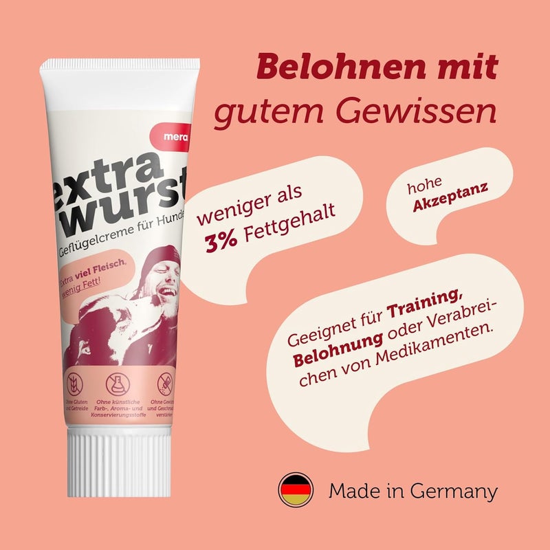 Mera Extrawurst Light Grain-Free Dog Liver Sausage, 75 g Tube with Lots of Poultry Fresh Meat and Low Fat, Training Treat for Adult Dogs and Puppies, No Sugar and Salt - Image 2
