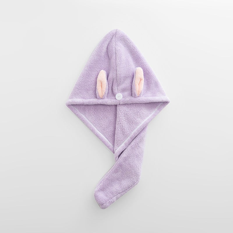 Generic Thick Absorbent Quick-Dry Hair Towel Cap Light purple