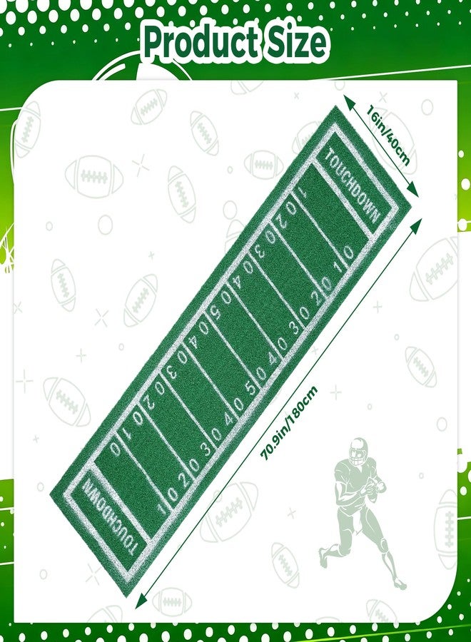 Vynium American Football Table Runner Artificial Grass Decoration 16 x 71 Inch Grass Touchdown Game Days Table Centerpieces Decor for Football Party Favors Home Dinning Decor(16*71in) - Image 2