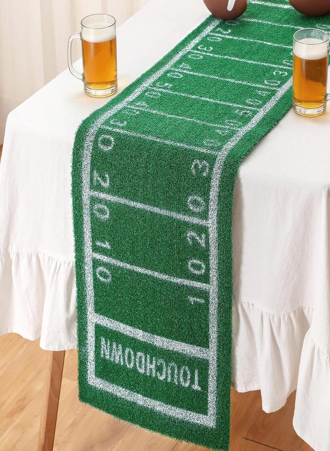 Vynium American Football Table Runner Artificial Grass Decoration 16 x 71 Inch Grass Touchdown Game Days Table Centerpieces Decor for Football Party Favors Home Dinning Decor(16*71in) - Image 1