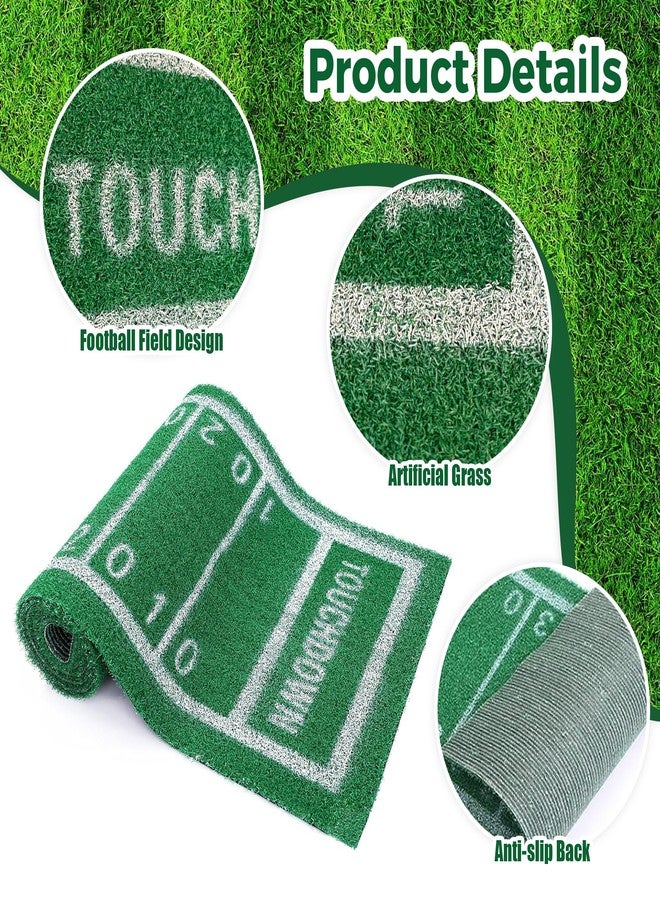 Vynium American Football Table Runner Artificial Grass Decoration 16 x 71 Inch Grass Touchdown Game Days Table Centerpieces Decor for Football Party Favors Home Dinning Decor(16*71in) - Image 3