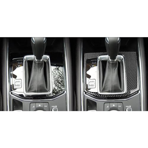 NVCNX Real Premium Carbon Fiber Compatible with Mazda CX5 CX-5 CX 5 2017-2024 2018 2019 2020 2021 2022 2023 Accessories Car Center Console Gear Shift Panel Cover Sticker Decal Interior Trim 1PC Black - Image 3
