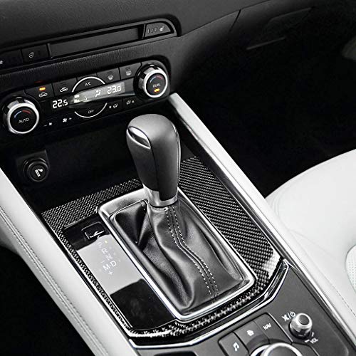 NVCNX Real Premium Carbon Fiber Compatible with Mazda CX5 CX-5 CX 5 2017-2024 2018 2019 2020 2021 2022 2023 Accessories Car Center Console Gear Shift Panel Cover Sticker Decal Interior Trim 1PC Black - Image 4