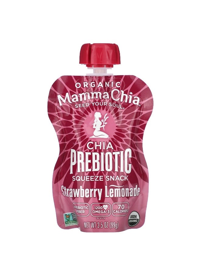 Mamma Chia Mamma Chia, Organic Chia Prebiotic Squeeze Snack, Strawberry Lemonade, 4 Pack, 3.5 oz (99 g) Each  - Image 3