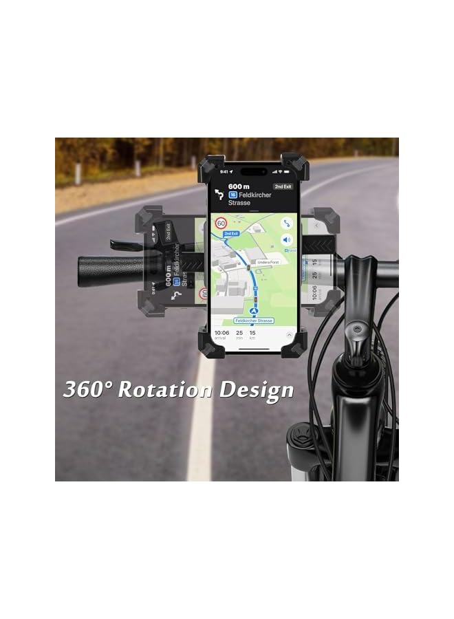 Green Tiger Phone Holder Mount for Bike Motorcycle Handlebar, Cell Phone Clamp for Stroller Scooter Non-Slip Anti-Shake Phone Clip Mount for iPhone 13/13 Pro Max/Cellphone 4.5 in-7inch - Image 4