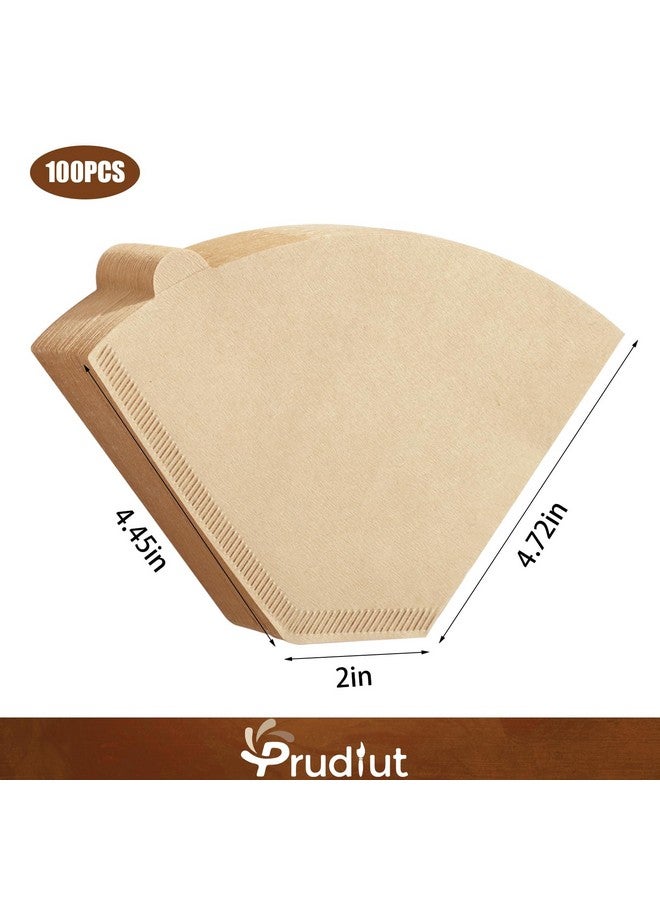 Prudiut 200 عد #4 مرشحات قهوة مخروطية 8-12 كوب، مرشحات قهوة قابلة للتخلص منها 4 مخروط ورق غير مبيض طبيعي 4 مرشحات ورقية متوافقة مع ماكينة قهوة نينجا، وقطرة، وصب فوقه - Image 2