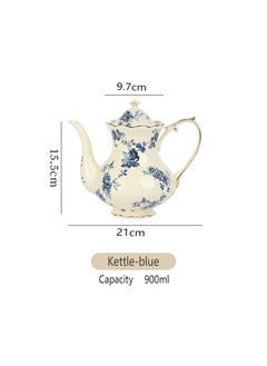 EXCLIFE Ceramic teapot (blue)  - Image 1