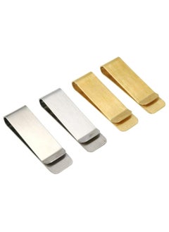 Oasisgalore 4PCS Metal Money Clip Set - Stainless Steel and Brass Clips for Cash and Credit Cards.  - Image 1