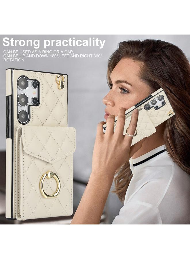 اس-توب جراب لهاتف Samsung Galaxy S24 Ultra 5G جراب هاتف بنمط معيني مع حقيبة بطاقات وحبل طويل - Image 2