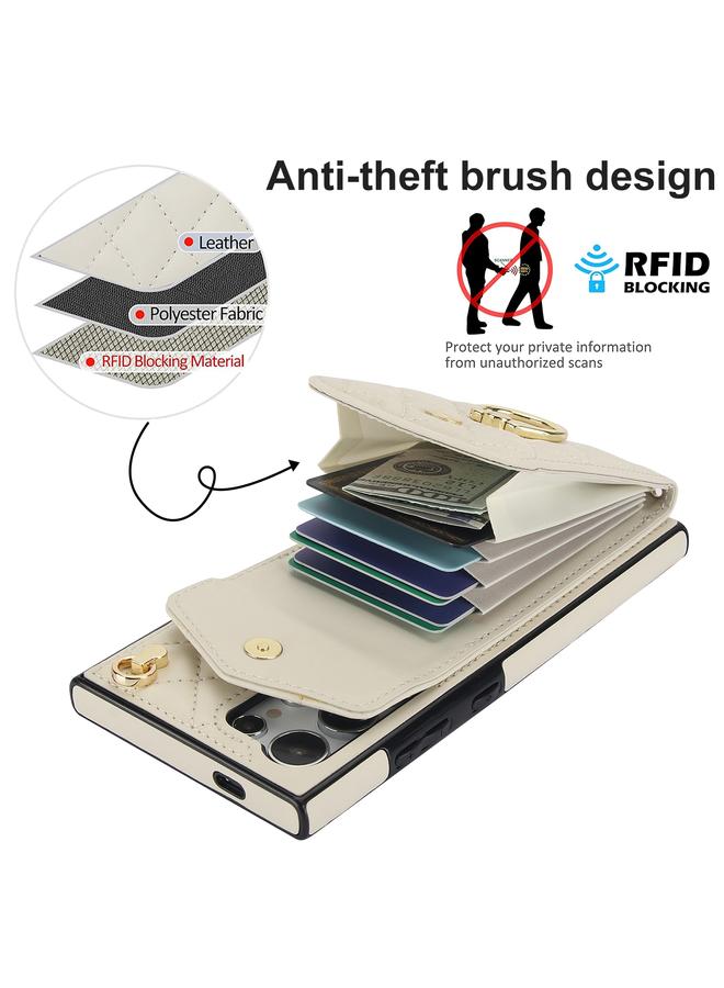 اس-توب جراب لهاتف Samsung Galaxy S24 Ultra 5G جراب هاتف بنمط معيني مع حقيبة بطاقات وحبل طويل - Image 4