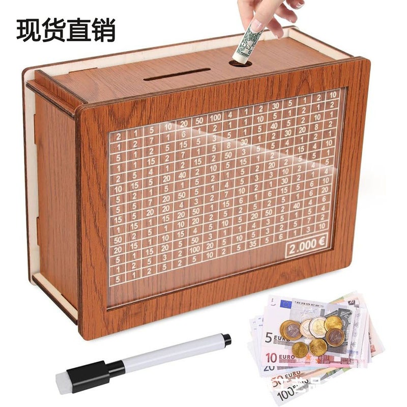 Reusable Erasable Money Box with Counter Can wipe US $1000 model 17*12.5*6.7cm