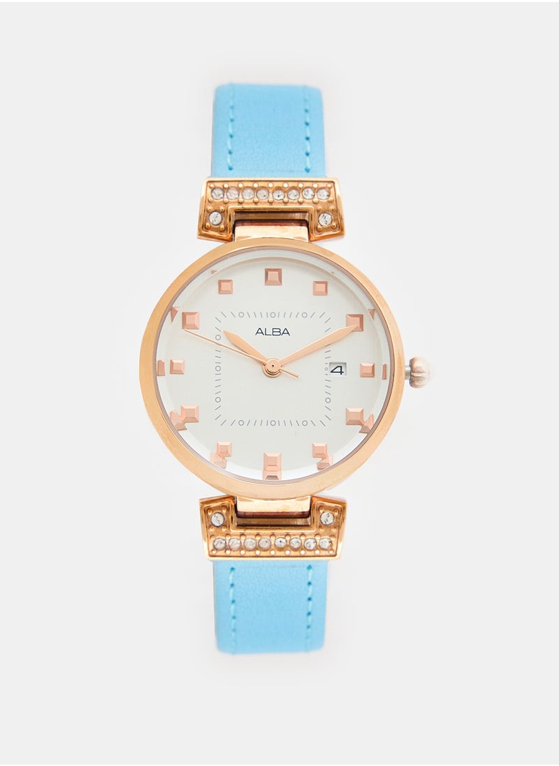 Leather Analog Watch AH7Q78X