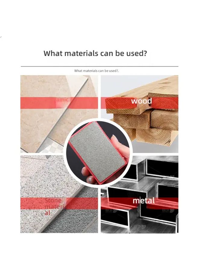 كتلة إسفنجية ماسية حمراء 60 شبكة لصقل البلاط والزجاج والحجر والمعدن - Image 5