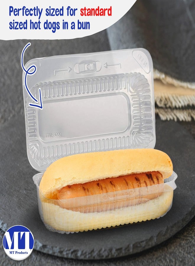 MT Products Plastic Hot Dog Container - 6.5" x 2.75" x 2.6" - Take Out Containers with Hinged Lid for Salads, Desserts, Sandwiches, and Cookies (Pack of 30) - Made in USA - Image 5