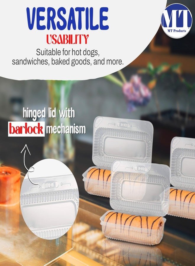 MT Products Plastic Hot Dog Container - 6.5" x 2.75" x 2.6" - Take Out Containers with Hinged Lid for Salads, Desserts, Sandwiches, and Cookies (Pack of 30) - Made in USA - Image 4