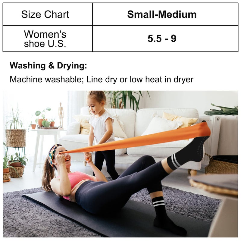 BLONGW Pilates Socks for Women, Non Slip Grip Socks for Yoga, Barre, Hospital, Grippy Socks Womens Gifts Home Workout Dance Ballet Gym Outfits Accessories Cute Sticky Barefoot Slipper Non Skid Socks - Image 5