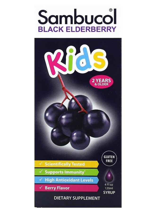 Kids Black Elderberry Syrup 2 Years & Older Berry 4 fl oz (120 ml)