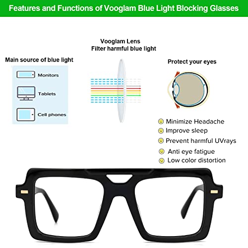 VOOGLAM Aviator Blue Light Blocking Glasses for Men Women Anti UV Eyestrain Eyewear Black Irwin GJGA149209-02 - Image 4