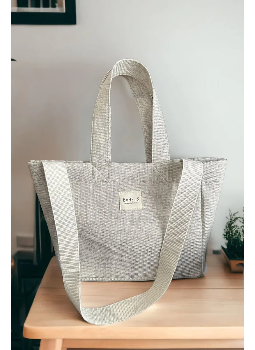 باهلس Women's Textured Linen Strap Shoulder Bag