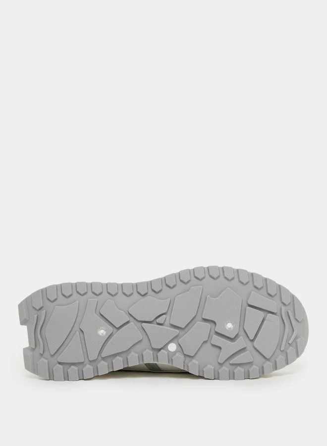 Styli Styli Round Toe Lace-Up Chunky Sneakers with Back Pull Tab