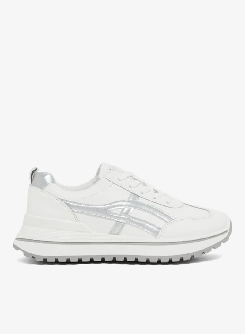 ستايلي اكتيف ستيلي سنيكرز بكعب سميك برباط أمامي وجلد مدبوغ