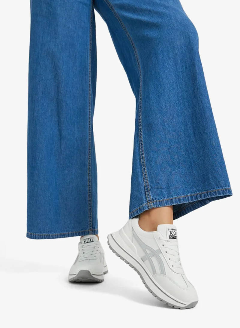 ستايلي اكتيف ستيلي سنيكرز بكعب سميك برباط أمامي وجلد مدبوغ